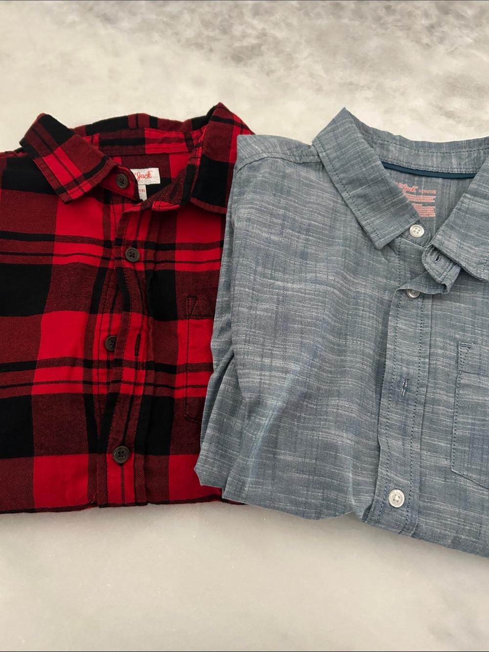 Kid’s Button-Up Shirt combo - Casual Plaid and Chambray Styles